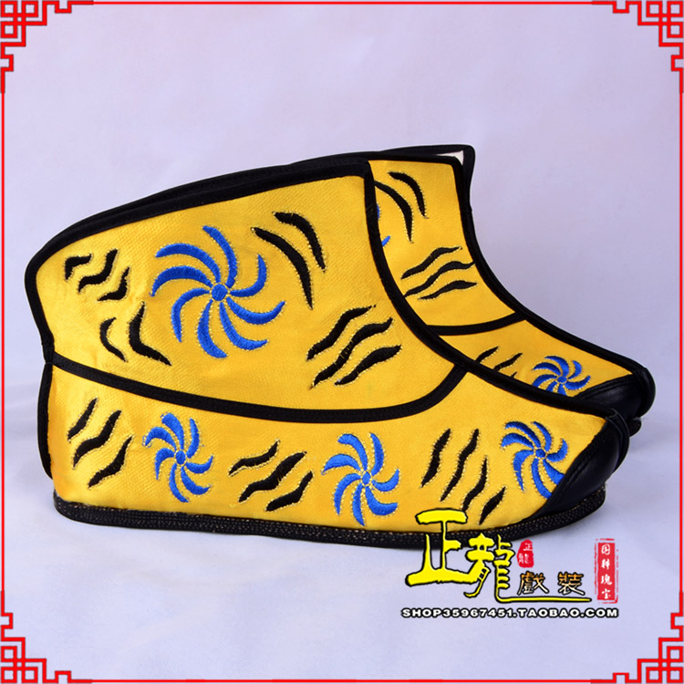 西固.美猴王靴子虎纹靴金黄快靴 猴鞋