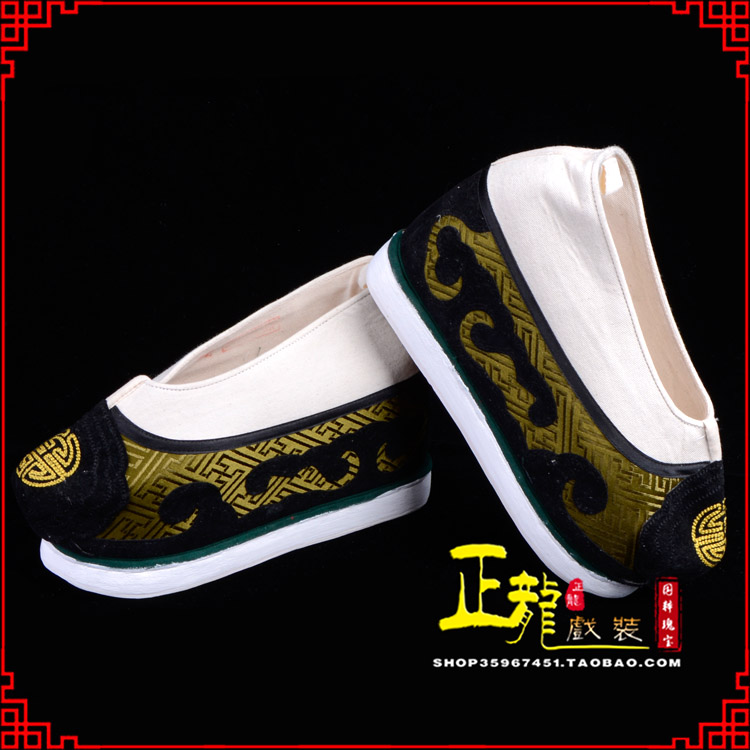 西固戏鞋方口鞋老生鞋老旦鞋三义斋纸底内高福字履