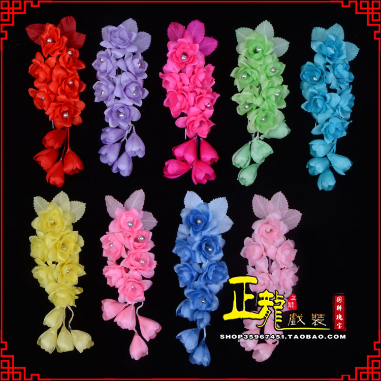 西固鬓花头饰小花头花 真丝绢花